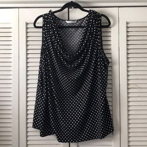 Peter Nygard black and white polka dot shell